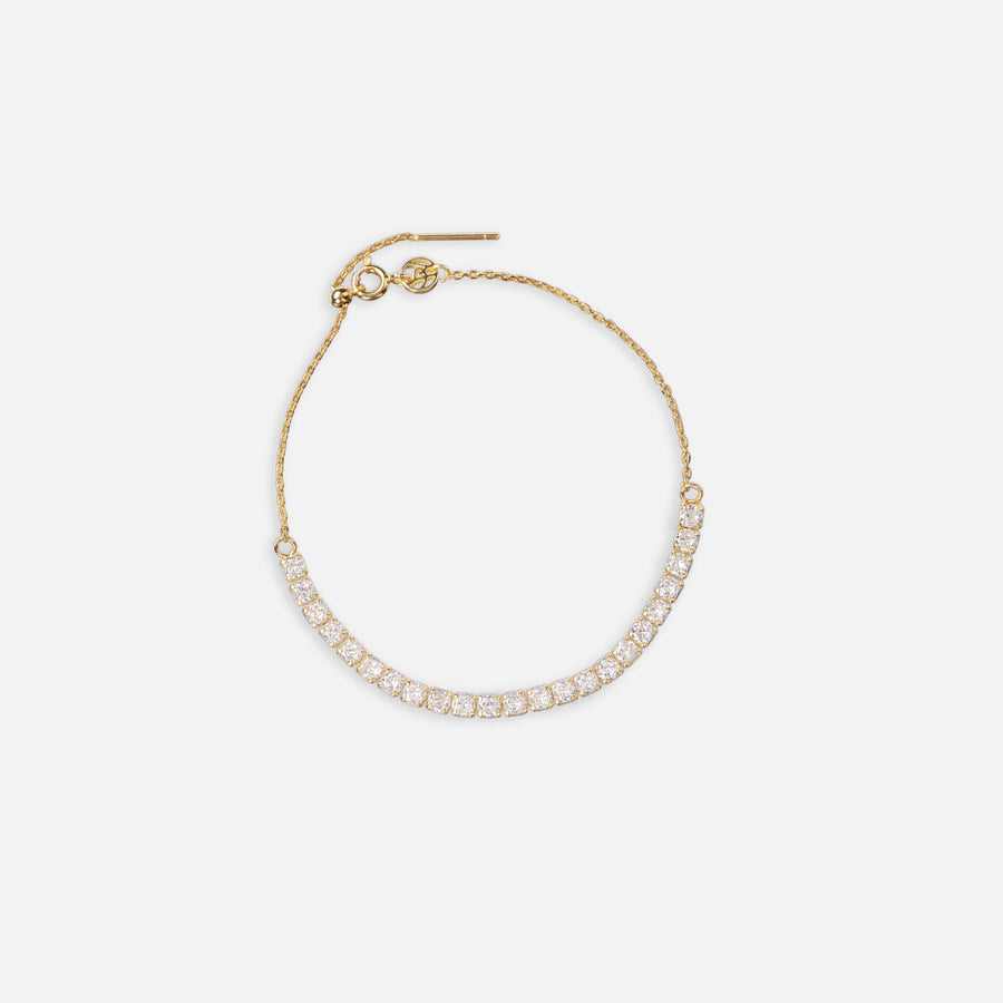 Gold Plated Tennis Adjustable Bracelet