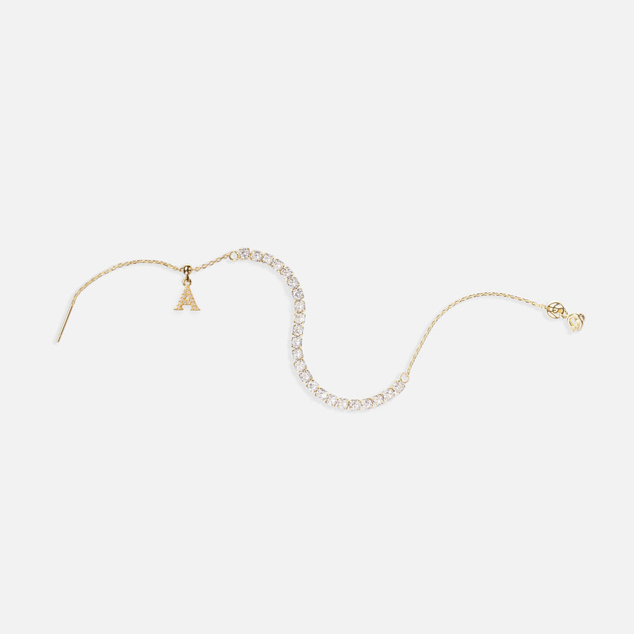 Gold Plated Tennis Adjustable Bracelet