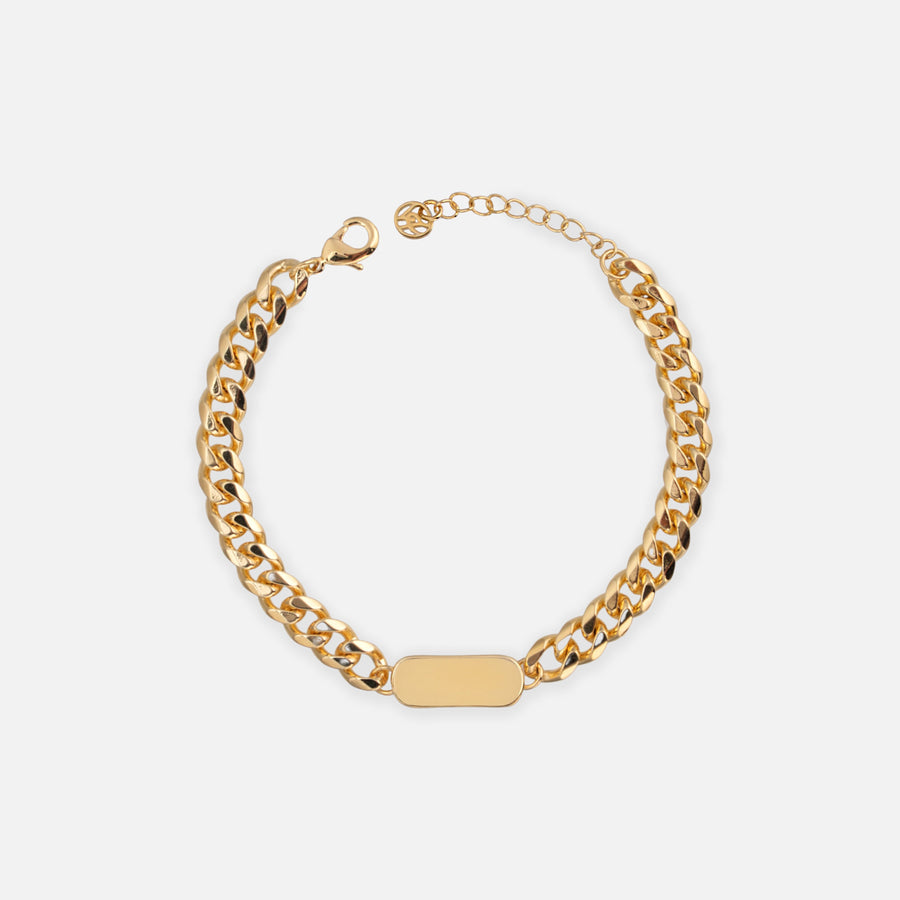 Cuban Engravable Gold Plated Chain Bracelet