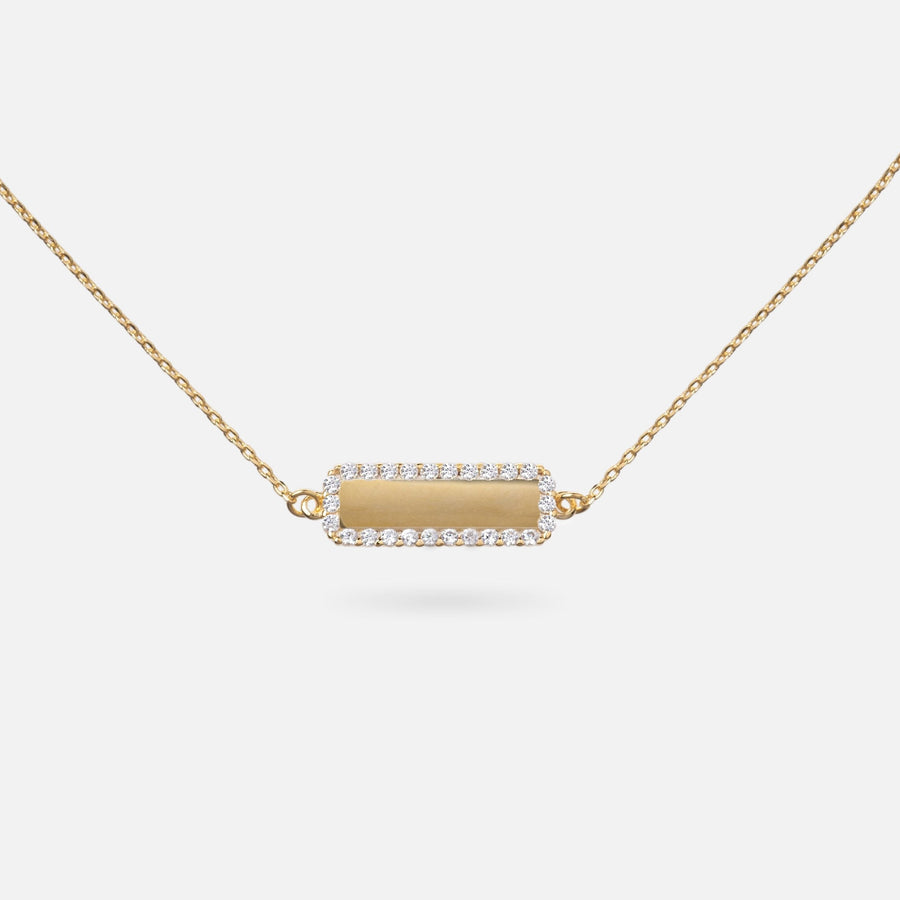 Elysian Gold Plated Engravable Bar Necklace