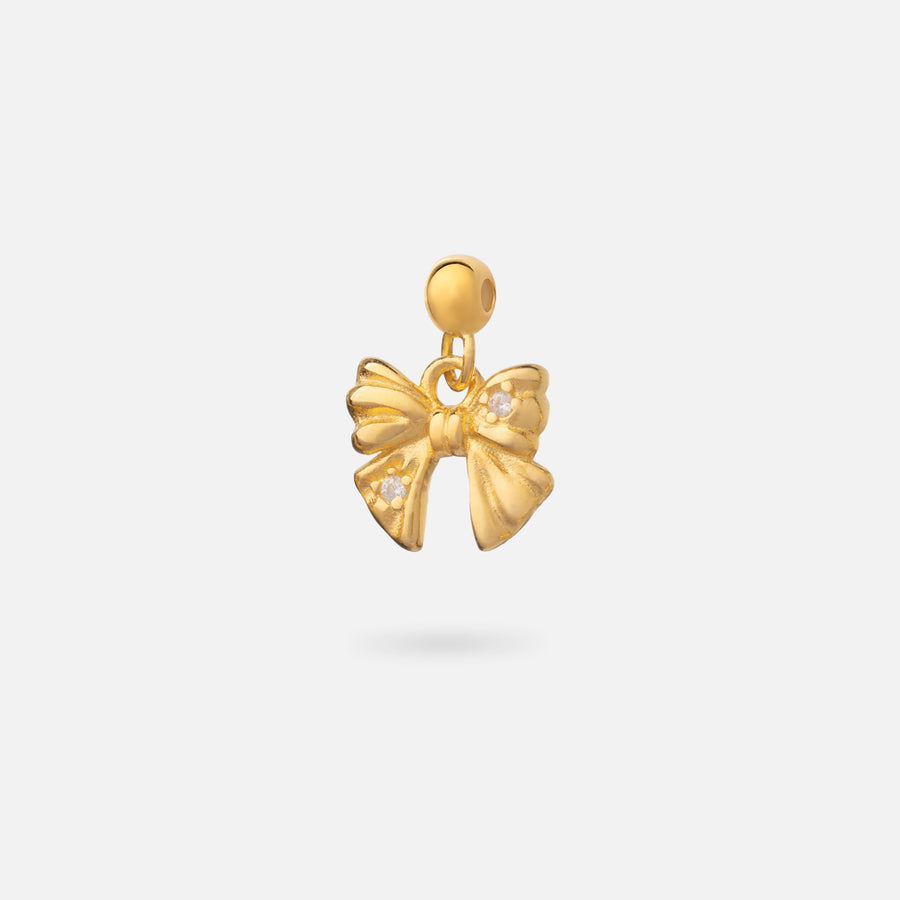 Gold Plated Ribbon Bow Charm