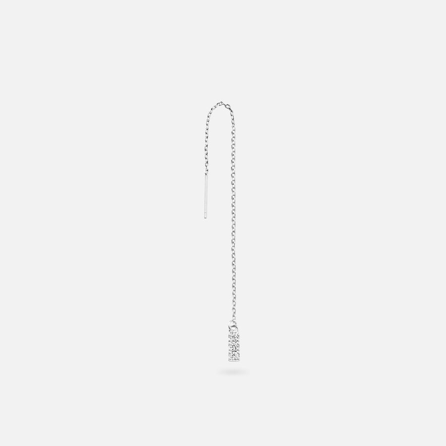 Rhodium Plated Charm Chain Earrings in Silver