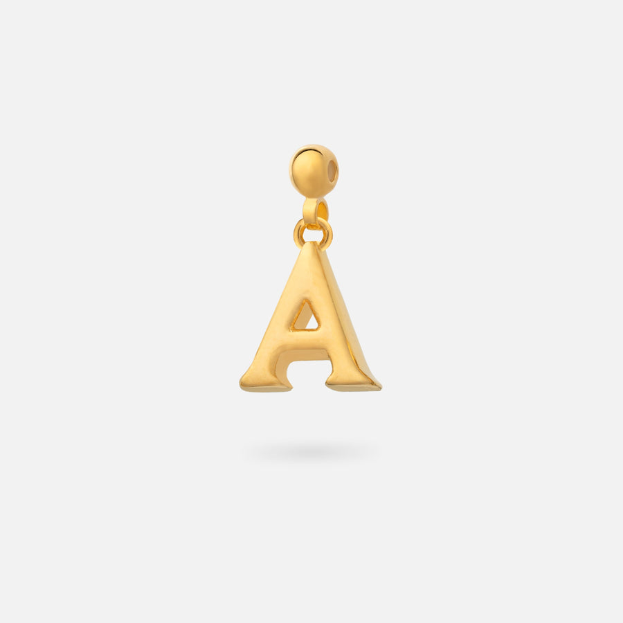 Gold Plated Glazed Letter A Charm