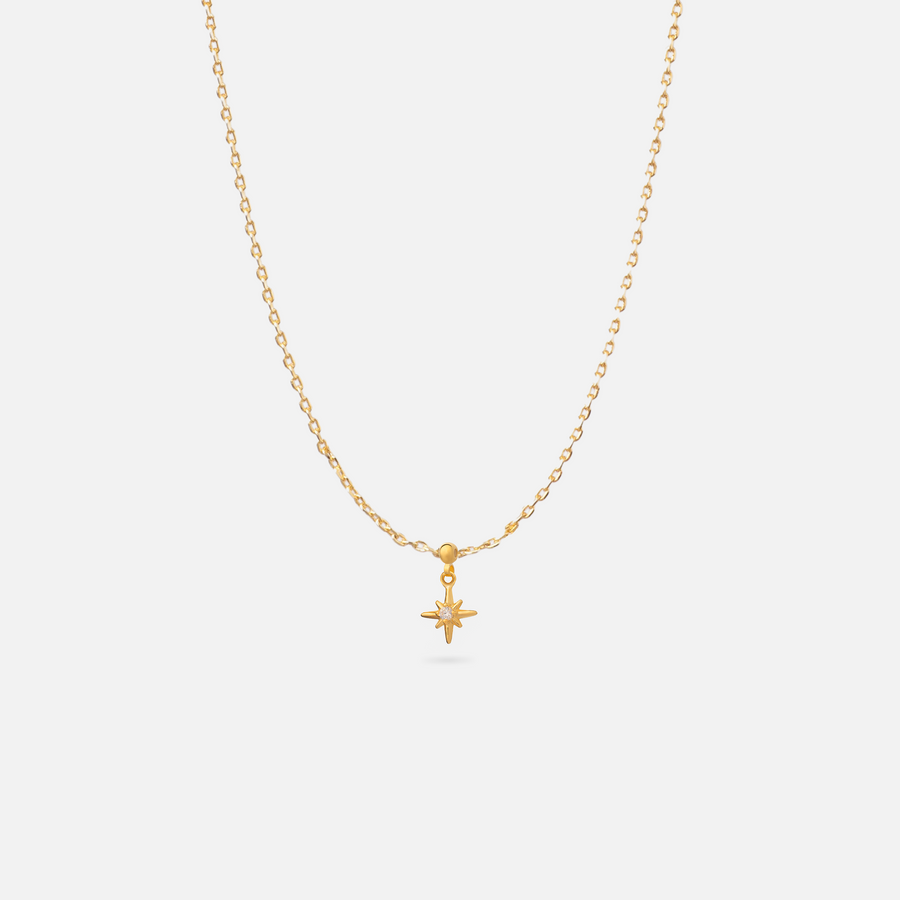 Gold Plated Celestial Star Charm Necklace