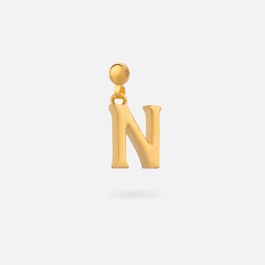 Gold Plated Glazed Letter A Charm