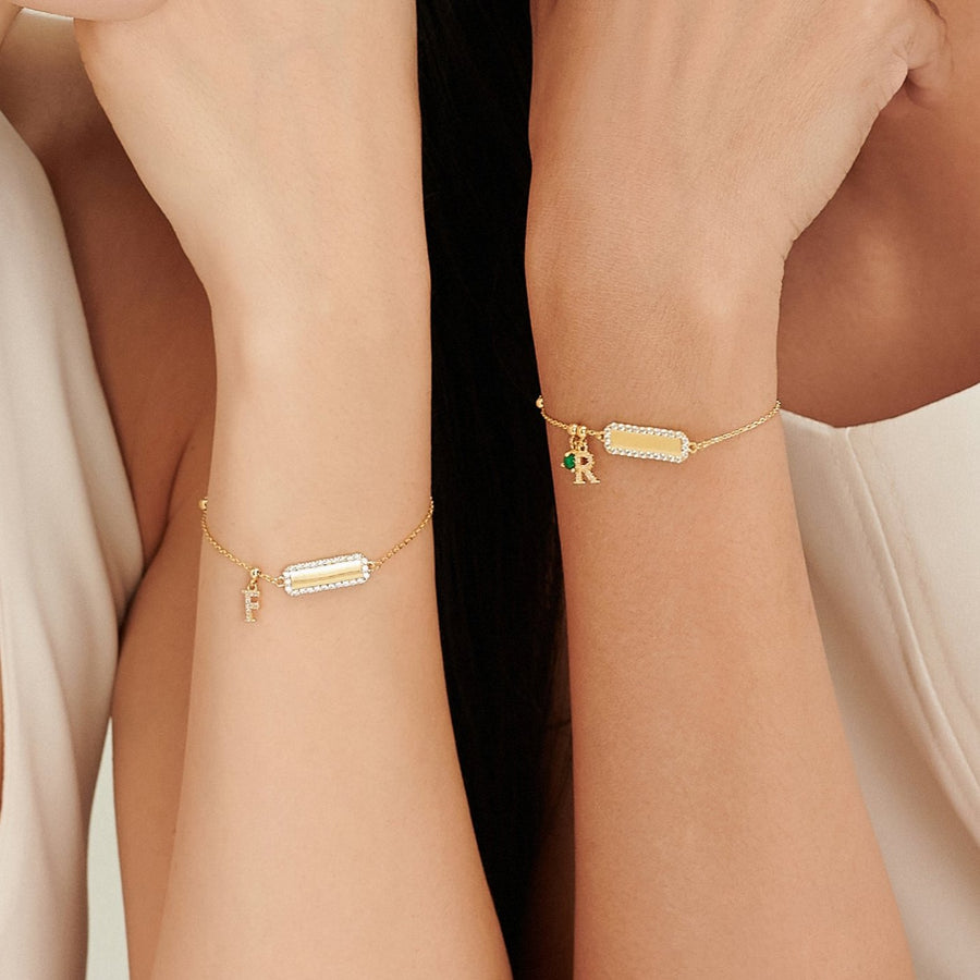 Elysian Gold Plated Engravable Bar Bracelet