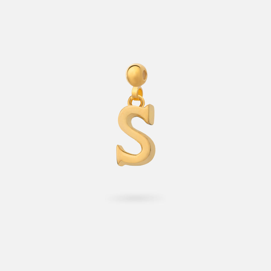 Gold Plated Glazed Letter A Charm