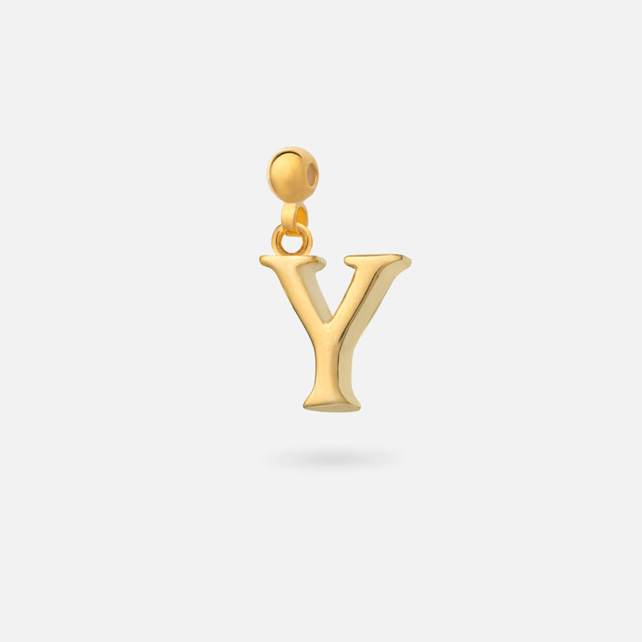 Gold Plated Glazed Letter A Charm