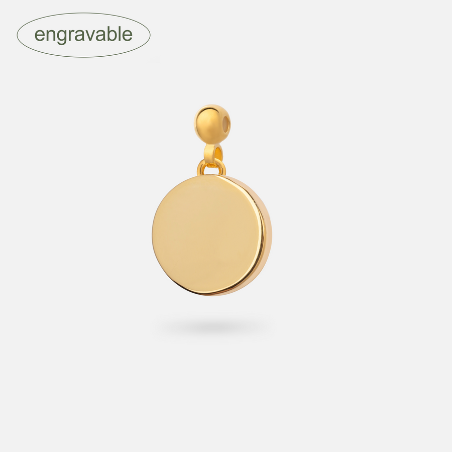 Gold Plated Round Engravable Charm