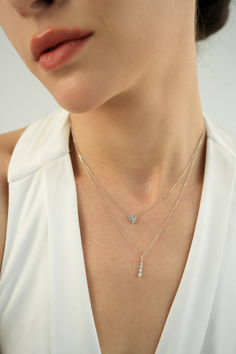 Winter Zirconia 925 Sterling Silver Necklace (Silver)