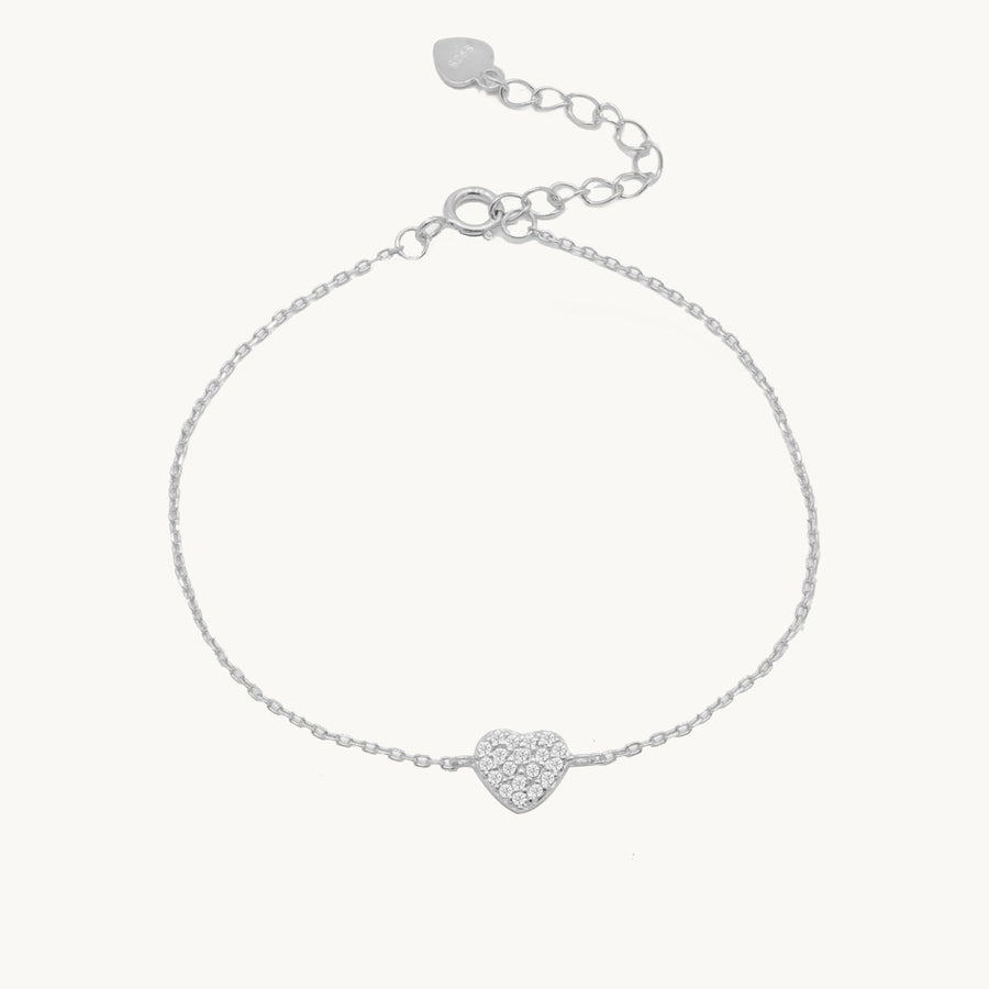 Noelle Love 925 Sterling Silver Bracelet (Silver)