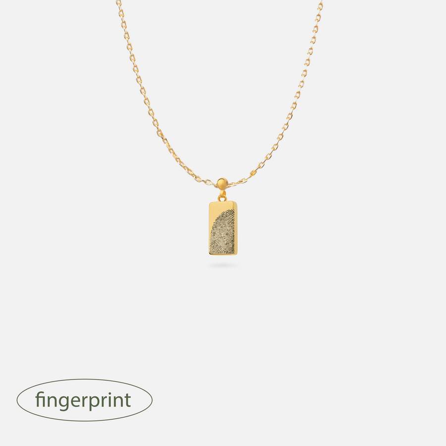 Fingerprint Rectangular Engravable Bar Necklace