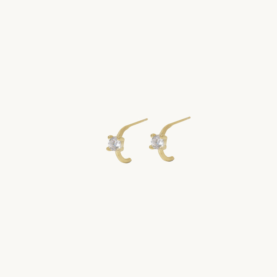 Kaira Solitaire Gold Earrings